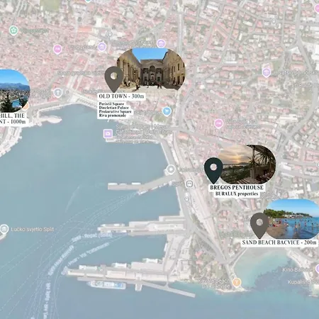 Bregos Superior - Unique Design 3-br - Unbelievable Panoramic View Of - Walking Distance From Unesco Palace And Bacvice - Free Parking - Buralux 아파트